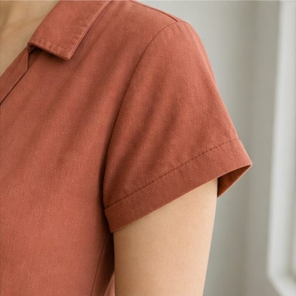 Rust Puff Sleeve Top - Picture 5 of 6